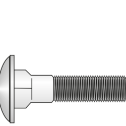 SURUB DIN 603 M 6x 100 Inox A2 cap bombat torbant  - 100 buc/Cutie